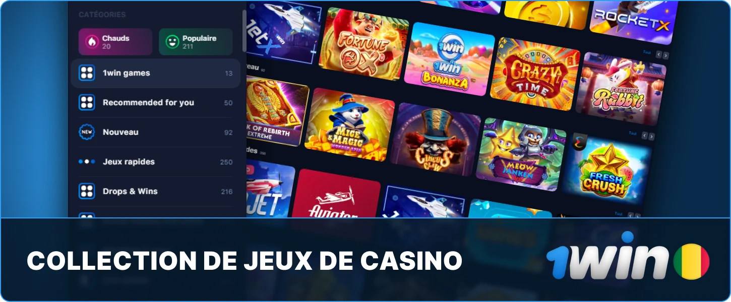 1win Mali jeux de casino